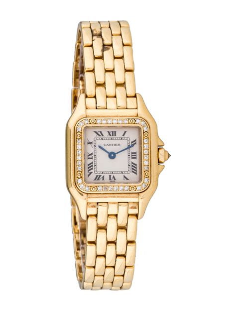 cartier watch diamond gold|cartier panthere watch with diamonds.